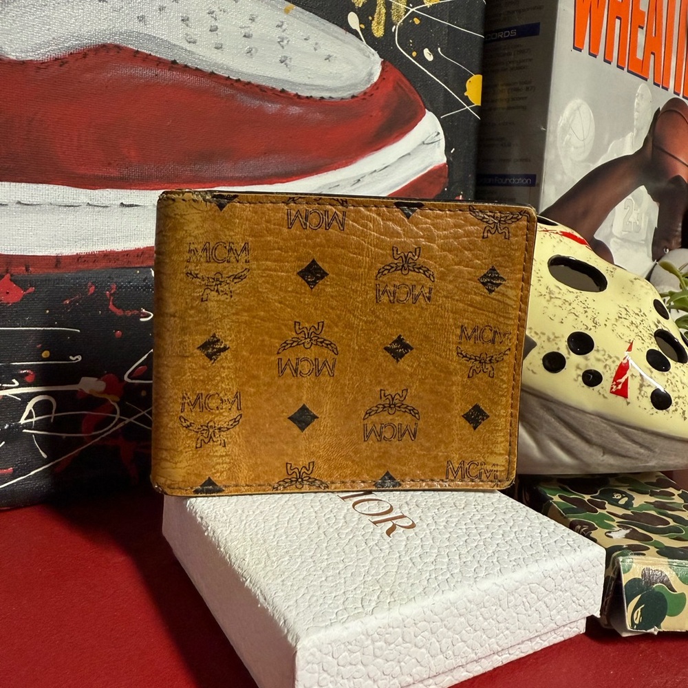 MCM Monogram Bifold Men’s Leather Wallet Preowned